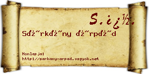 Sárkány Árpád névjegykártya