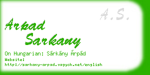 arpad sarkany business card