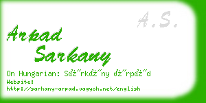 arpad sarkany business card